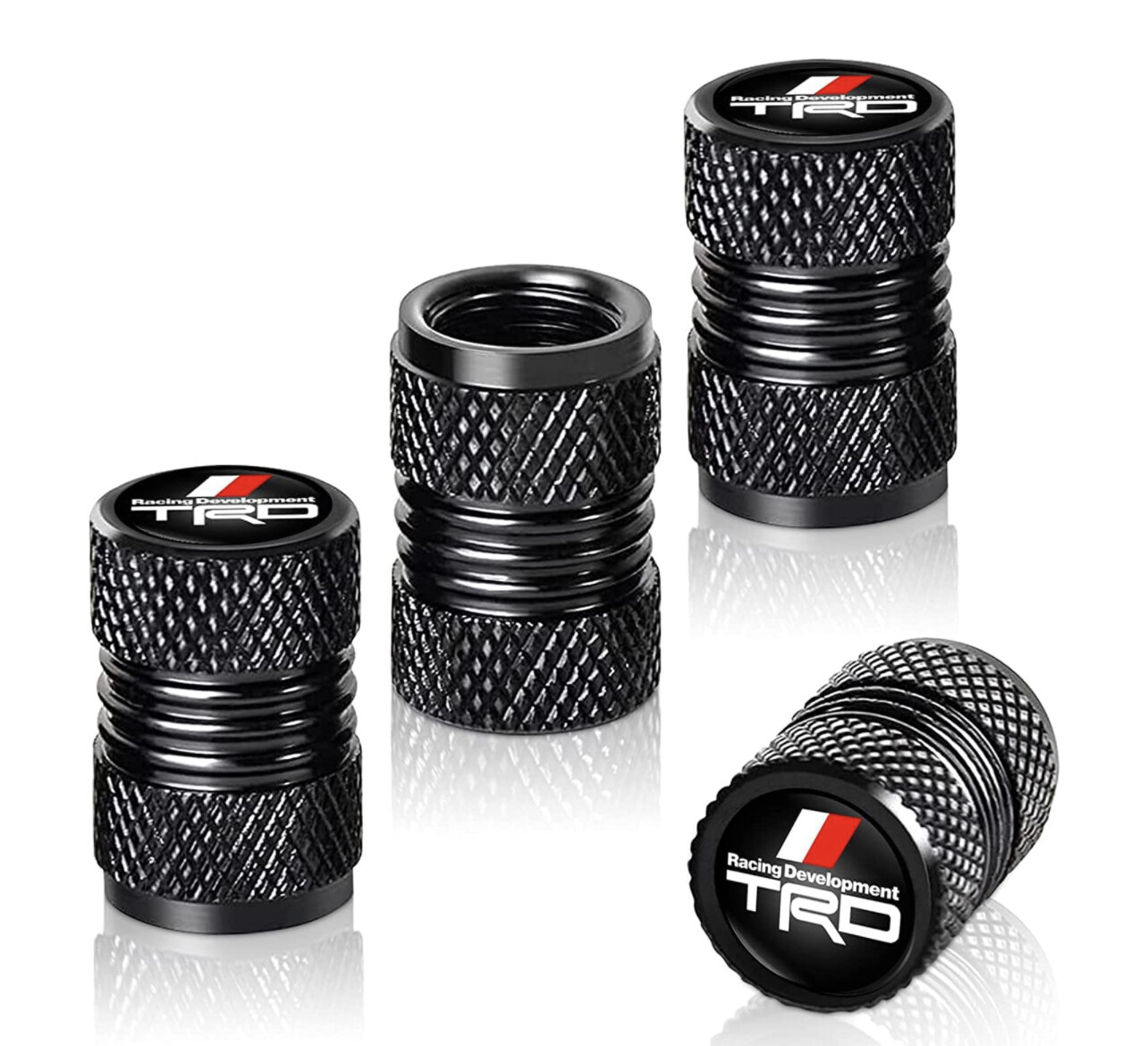 Cubierta de tapa de vástago de válvula de neumático para Toyota TRD, tapas de válvula de neumático resistentes a la corrosión con junta tórica de correa 4 piezas