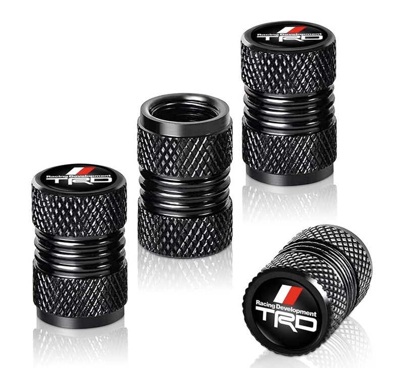 Cubierta de tapa de vástago de válvula de neumático para Toyota TRD, tapas de válvula de neumático resistentes a la corrosión con junta tórica de correa 4 piezas