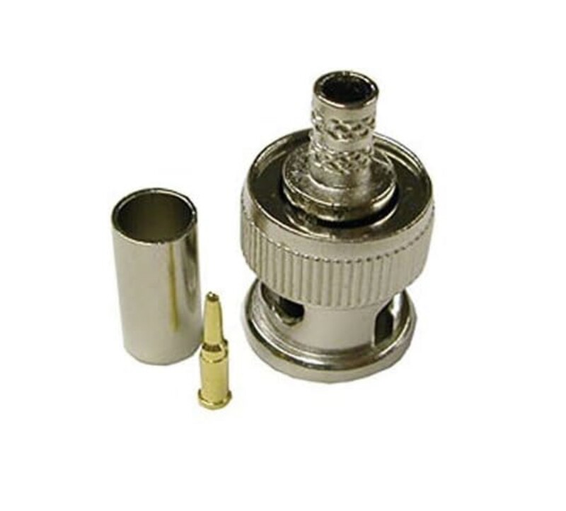 BNC Male Hex Crimp-On Connector 3 Piece RG59/62