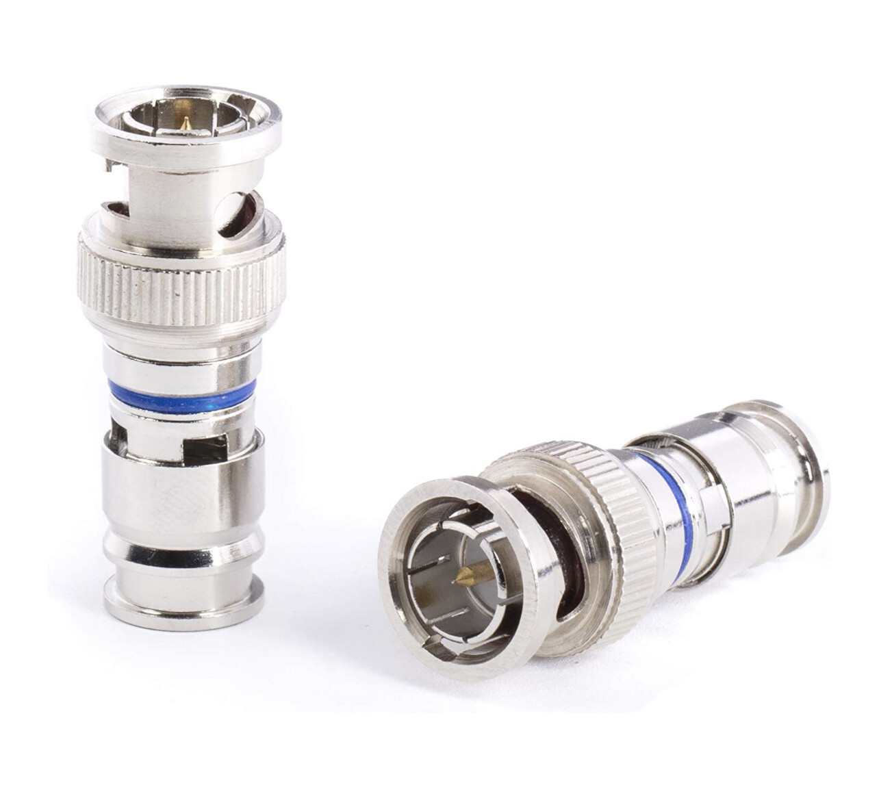 Conector de compresión BNC para cable coaxial RG6 - Construcción sólida con metales de alta calidad - Conectores BNC macho
