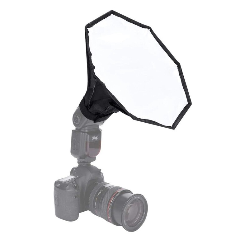 Bewinner 30cm Universal Softbox Octagonal Speedlite, Cámara digital portátil Difusor de flash Speedlite externo