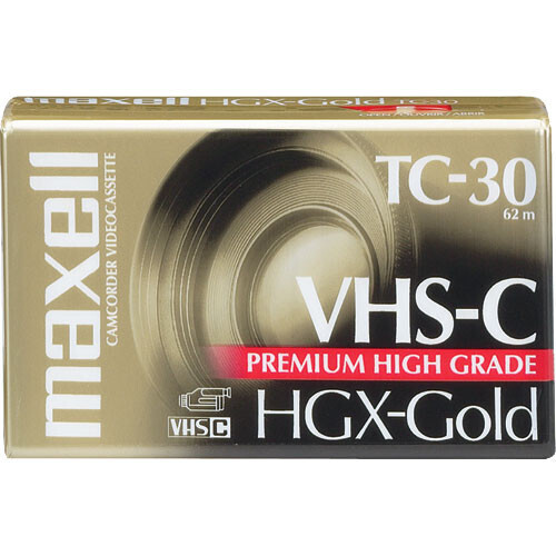 Casete de video Maxell HGX-Gold TC30 VHS-C Premium de alta calidad