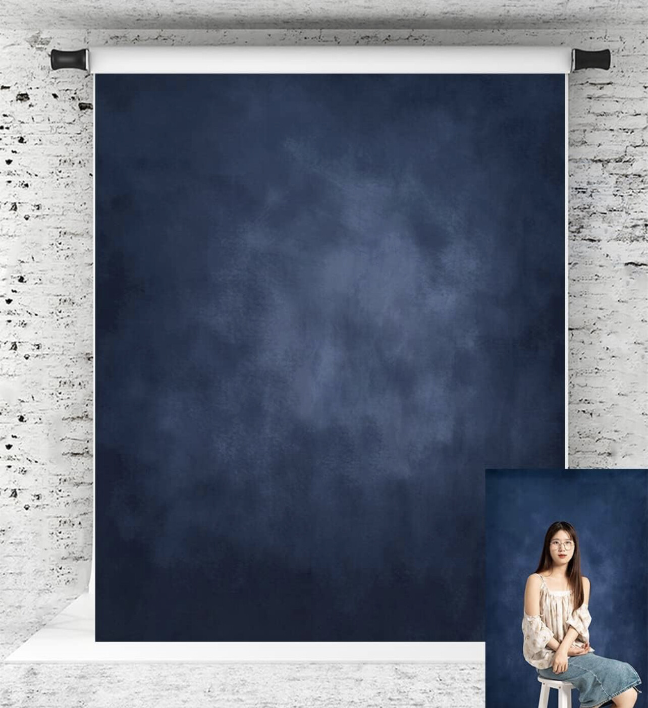 Kate 5x7ft azul oscuro fondos abstractos microfibra azul oscuro retrato fondo para sesión de fotos
