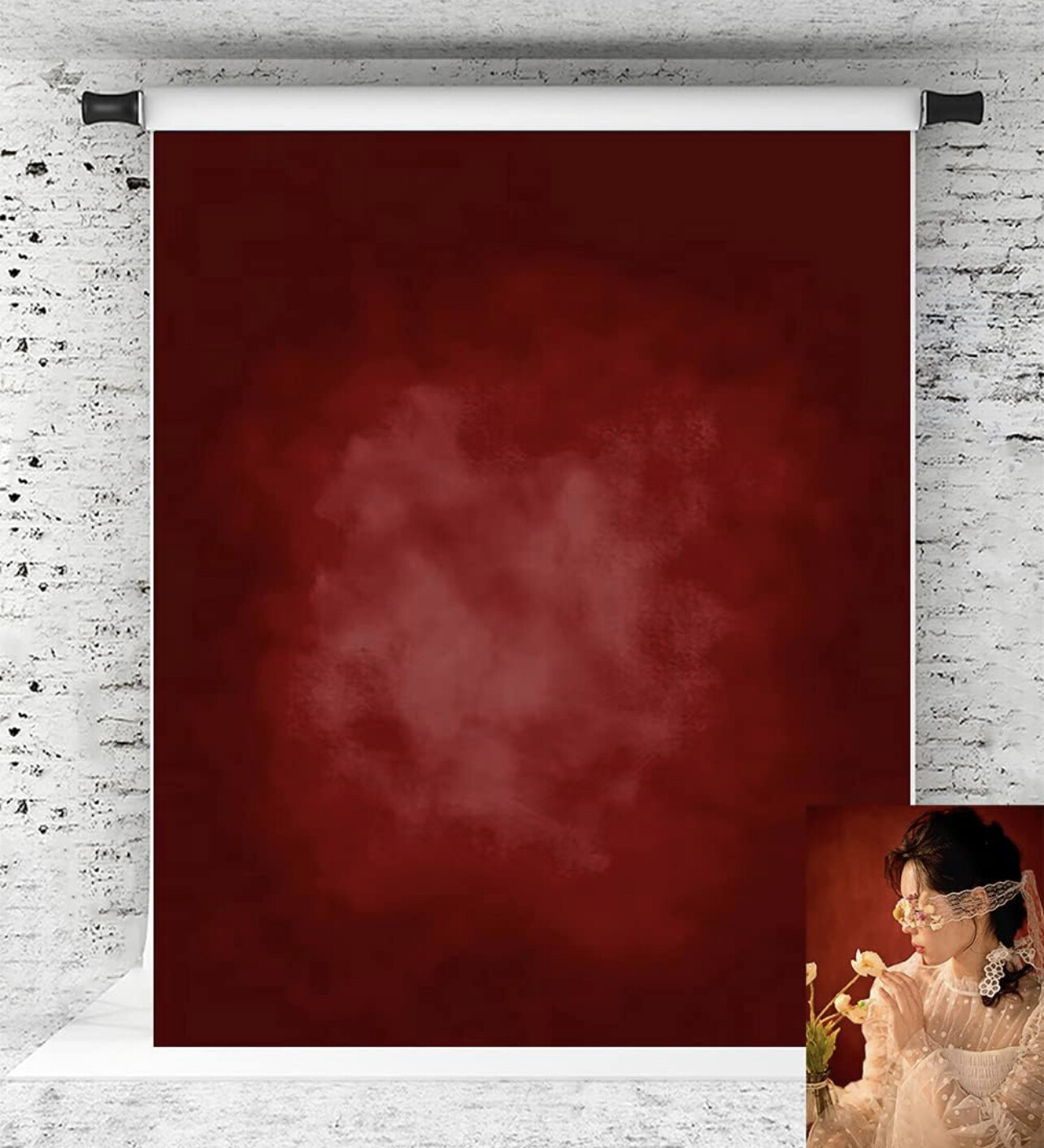 Kate 5x7ft Red Abstract Backdrops Microfiber Red Portrait Background