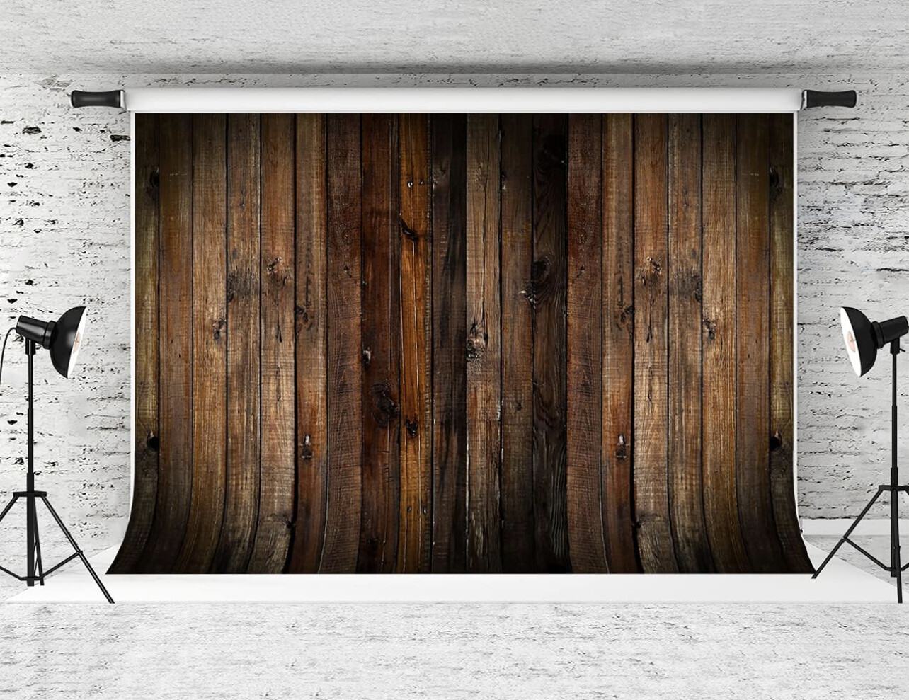 Fondos de madera marrón para fotografía Retro Shiplap madera tela fondo estudio foto Props (7x5 pies)