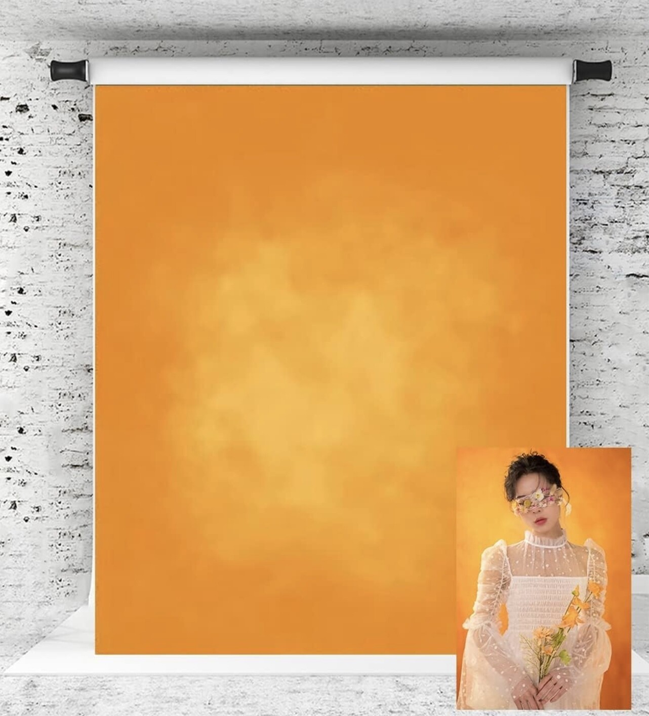 Kate 5 x 7 pies naranja abstracto telones de fondo de microfibra naranja retrato fondo
