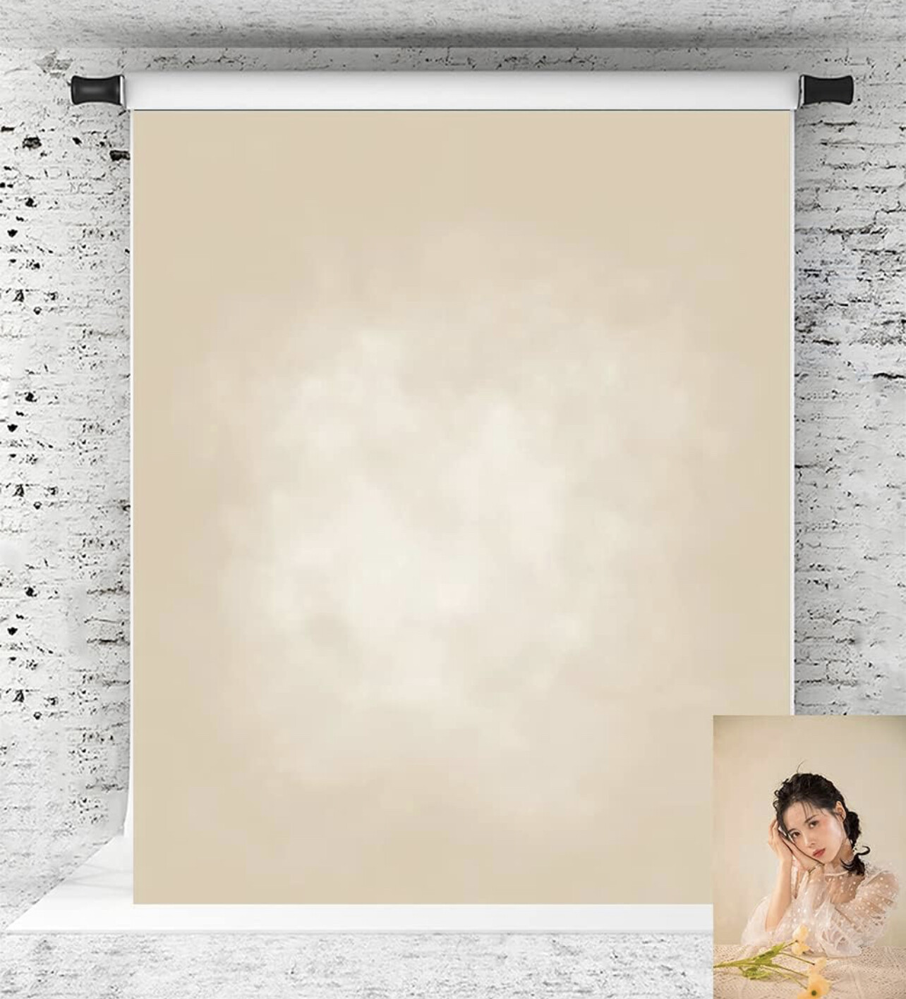 Kate 5x7ft Beige Telones de fondo de microfibra bronceado retrato telón de fondo