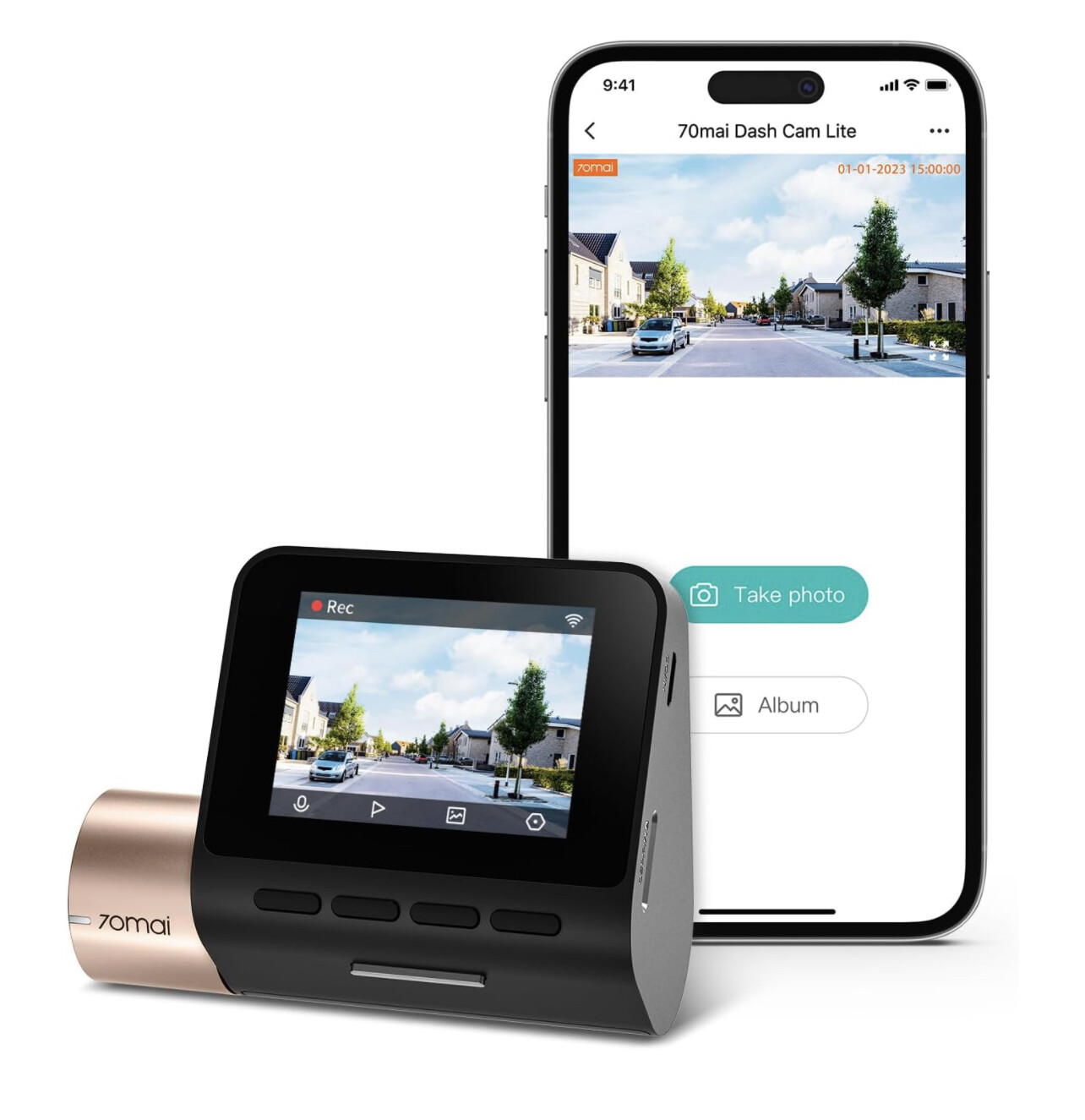 70mai Dash Cam Lite, 1080P Full HD, cámara de tablero inteligente para automóviles, Sony IMX307, sensor G incorporado, FOV de gran angular de 130 °, WDR, visión nocturna, grabación en bucle