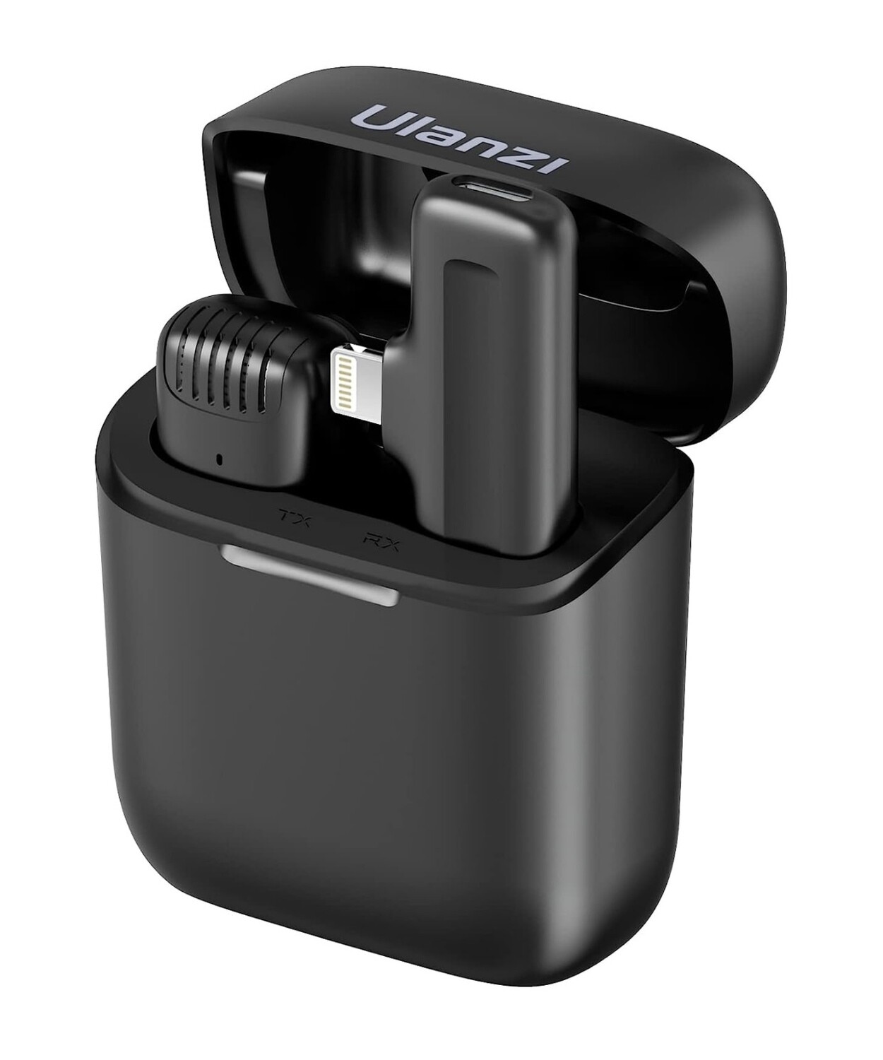 Micrófono Lavalier inalámbrico ULANZI J11 para iPhone iPad, micrófono Plug-Play 1 en 1 con estuche de carga