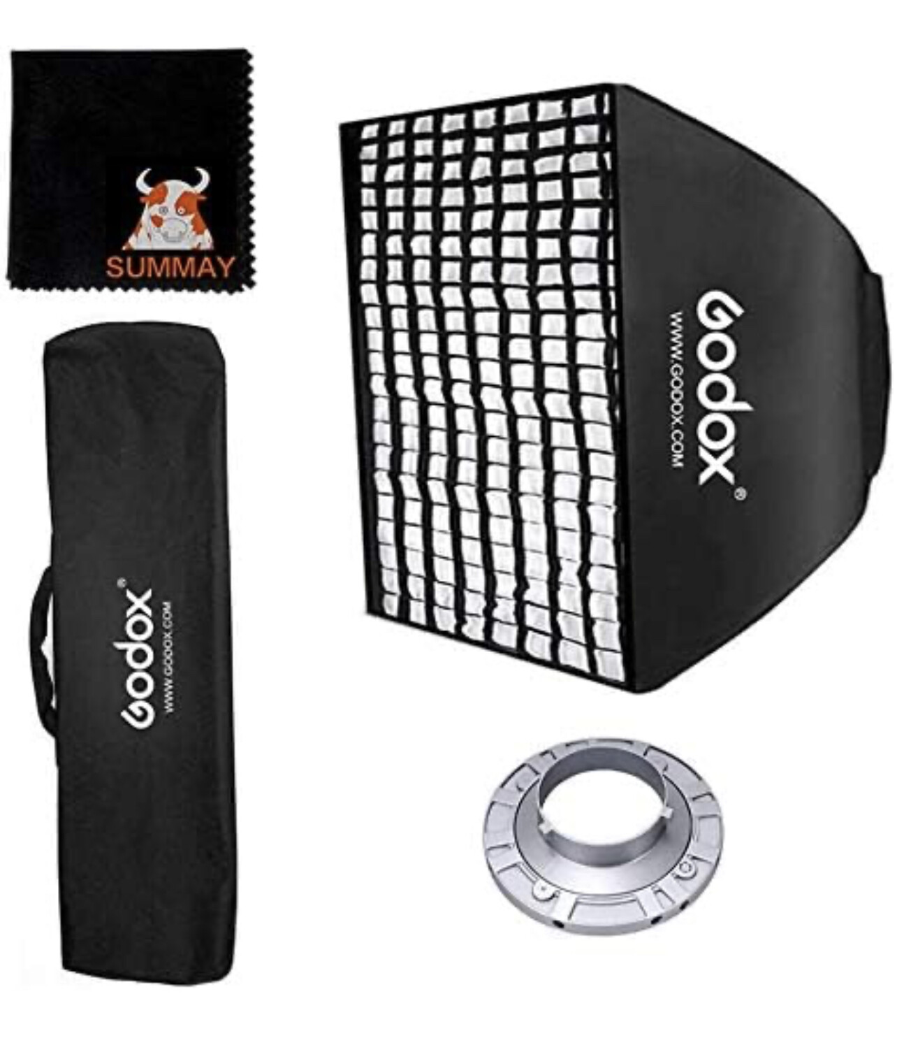 GODOX 24 x 24 pulgadas / 60 x 60 cm Studio Flash Honeycomb Grid Softbox con bolsa de transporte para Bowens Mount Flash Speedlites