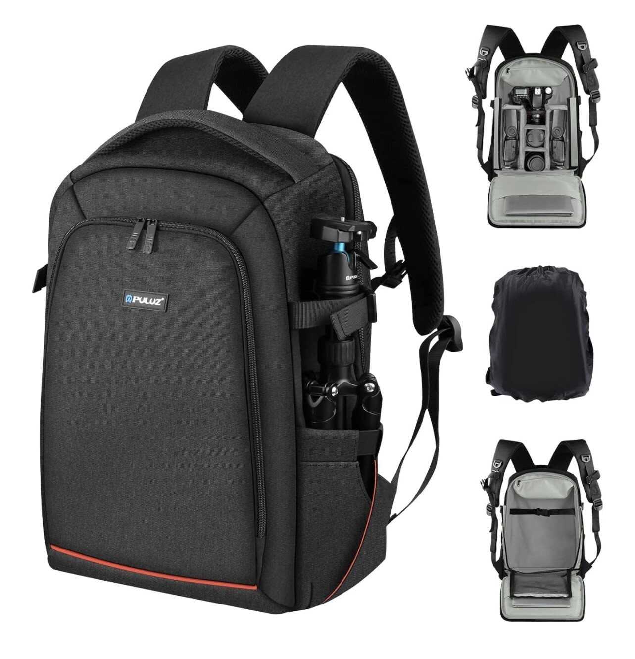 PULUZ Bolsa portátil para cámara al aire libre, mochila impermeable para cámara DSLR de viaje con cubierta para lluvia