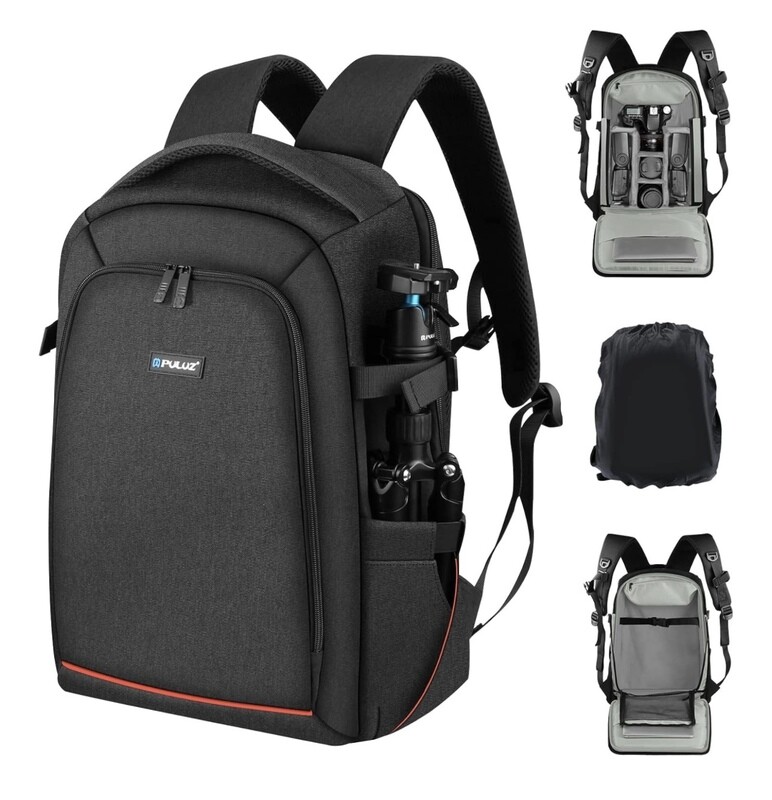 PULUZ Bolsa portátil para cámara al aire libre, mochila impermeable para cámara DSLR de viaje con cubierta para lluvia