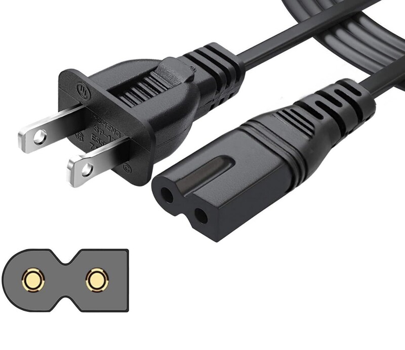 Chanzon Cable de alimentación de CA polarizado 7A de 6 pies con certificación UL para televisores HDTV Vizio E-M-Series de 2 ranuras, Sharp, Smart LED TV