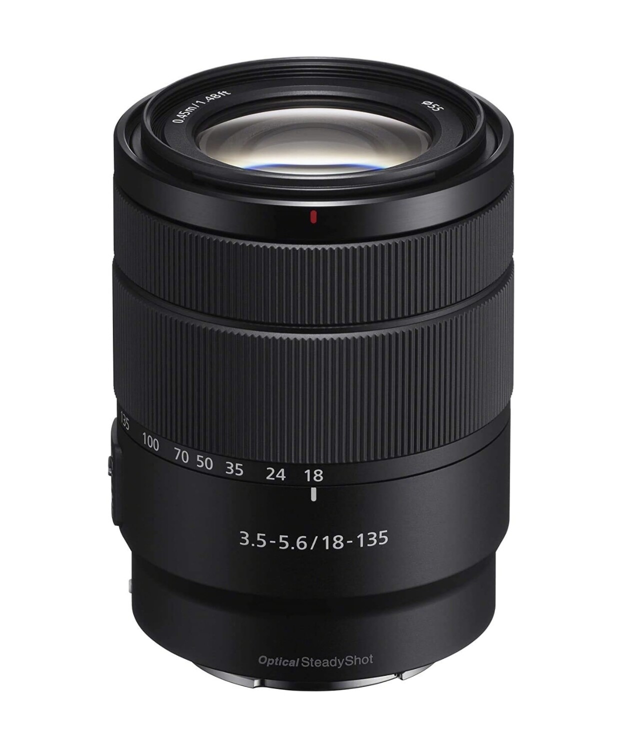 Sony 18-135mm f3.5-5.6. Tapas, sombrilla. Usado, Como nuevo.