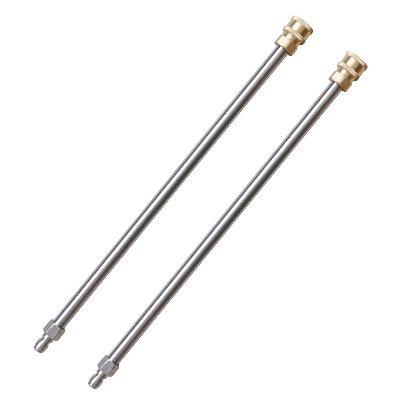 Xiny Tool Varita de extensión para lavadora a presión, acero inoxidable de 17 pulgadas con lanza de lavadora eléctrica de conexión rápida de 1/4 pulgadas, kit de 2 unidades