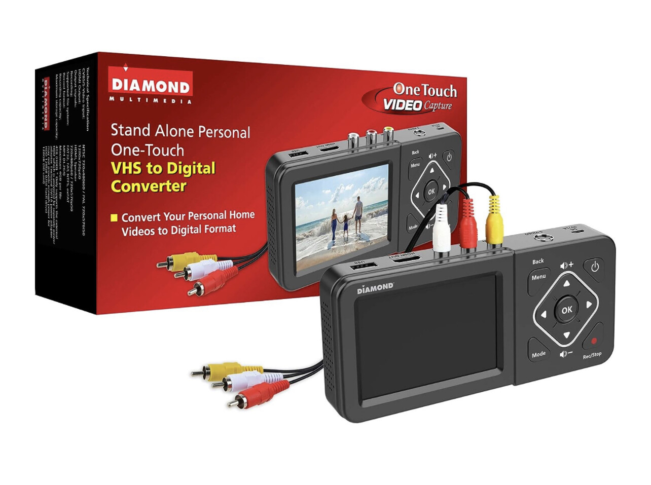 Diamond Multimedia VC500ST Convertidor digital independiente One Touch: captura/graba vídeo desde VHS, HI8, videocámara, decodificador