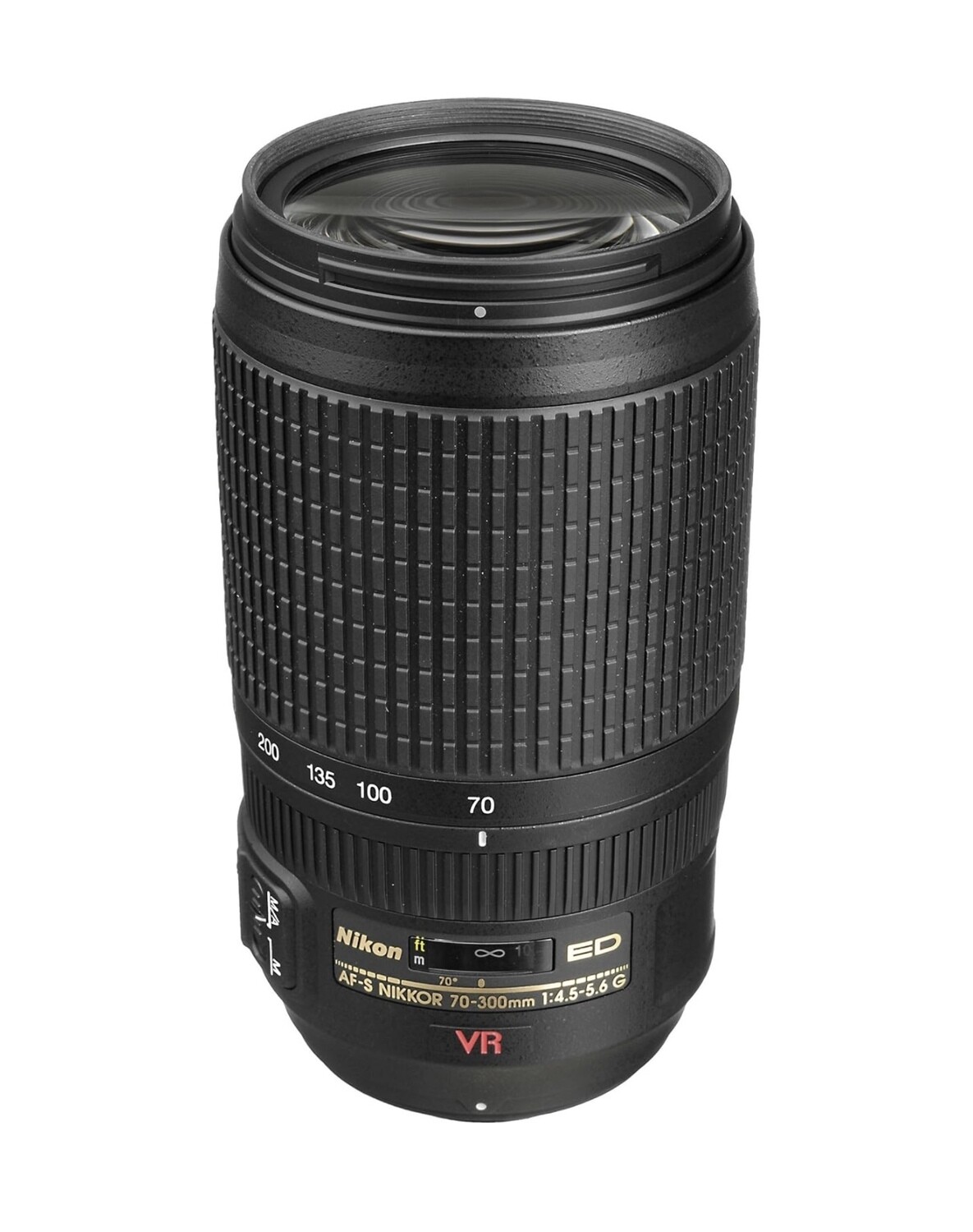 Nikon 70-300mm f/4.5-5.6G ED IF AF-S VR Nikkor Zoom Lens para cámaras SLR digitales Nikon Tapas, Parasol, manual. Usado como nuevo