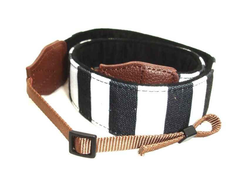 Correa de cuello para camara color negro y blanco, Nueva