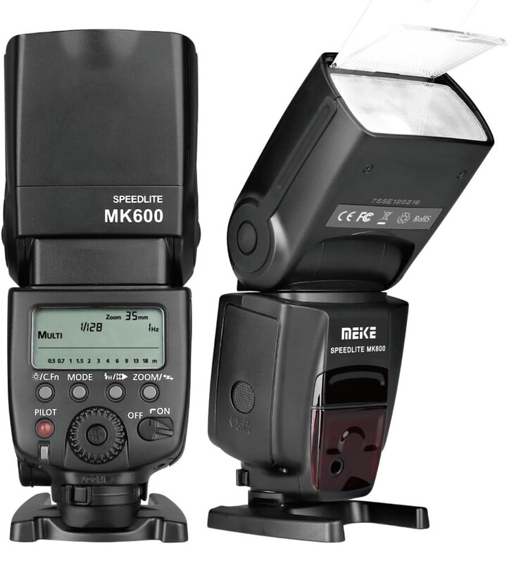 Meike MK600 Flash de cámara TTL de sincronización de alta velocidad Compatible con cámaras DSLR
