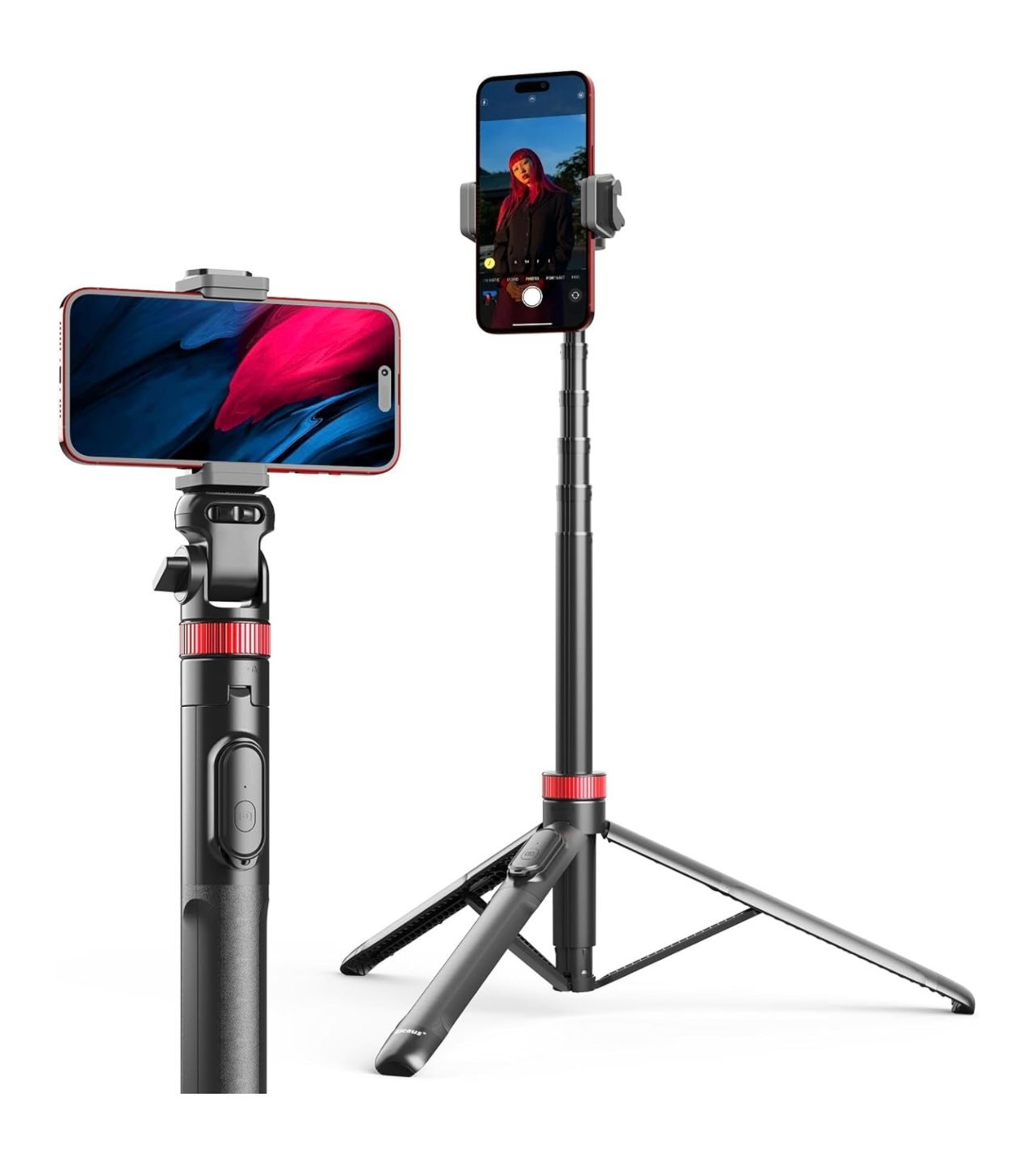 Trípode para teléfono Eicaus de 72 pulgadas, trípode para iPhone y trípode tipo palo selfie con soporte para teléfono y control remoto