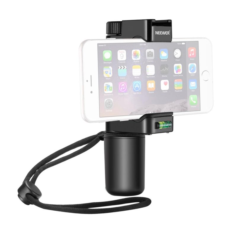 Soporte para trípode Neewer Smartphone Rig Filmmaker Grip con soporte para zapata fría y soporte de Clip para teléfono de ancho ajustable
