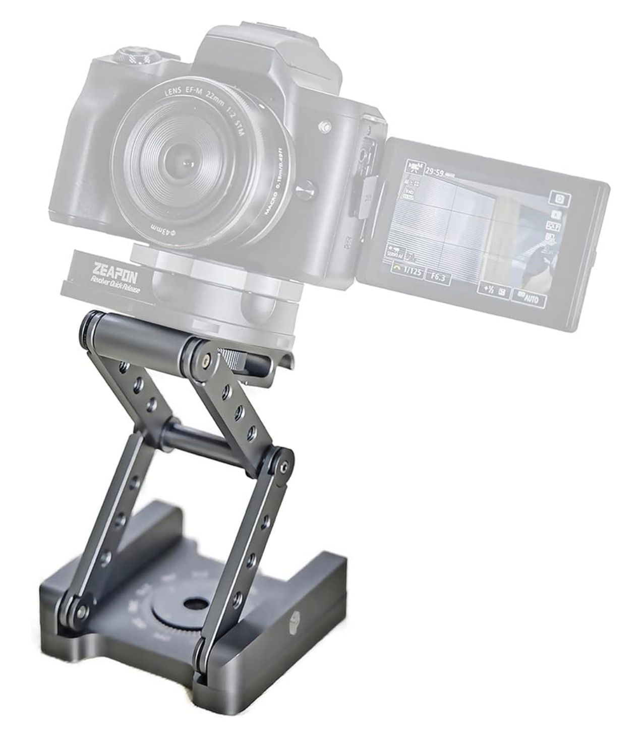 Cabezal de trípode Z Flex Tilt plegable giratorio panorámico de 360°, placa de liberación rápida compatible con soporte de cámara DSLR, trípode y riel deslizante, capacidad de carga 6,61 lb/3 kg