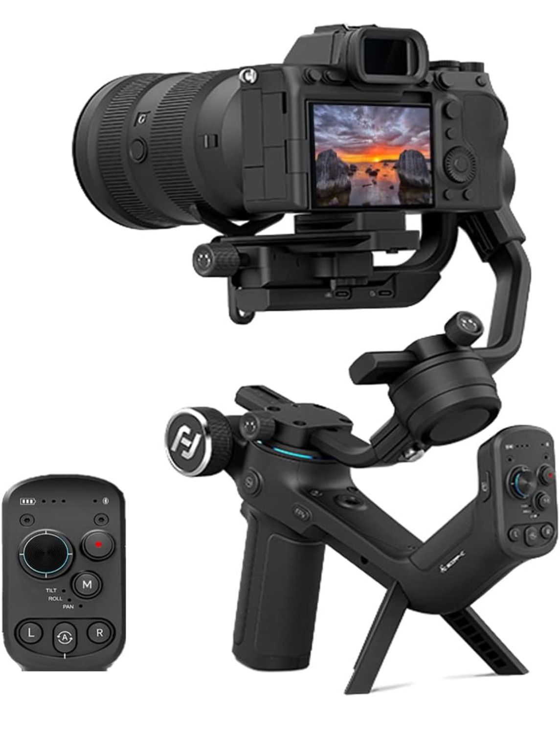 FeiyuTech SCORP-C, estabilizador de cámara estabilizador de cardán portátil de 3 ejes para cámara sin espejo/DSLR, Max5.5lb, cámara de control de cable