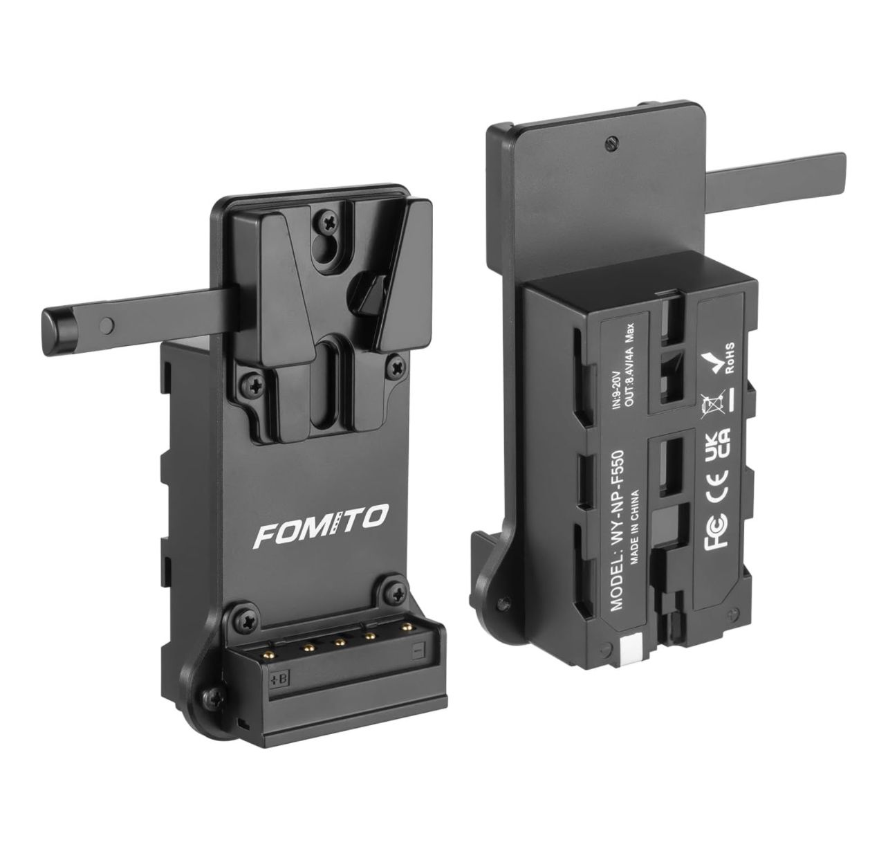 FOMITO NP-F970 F750 F550 Adaptador de corriente de batería simulada a placa de montaje en V