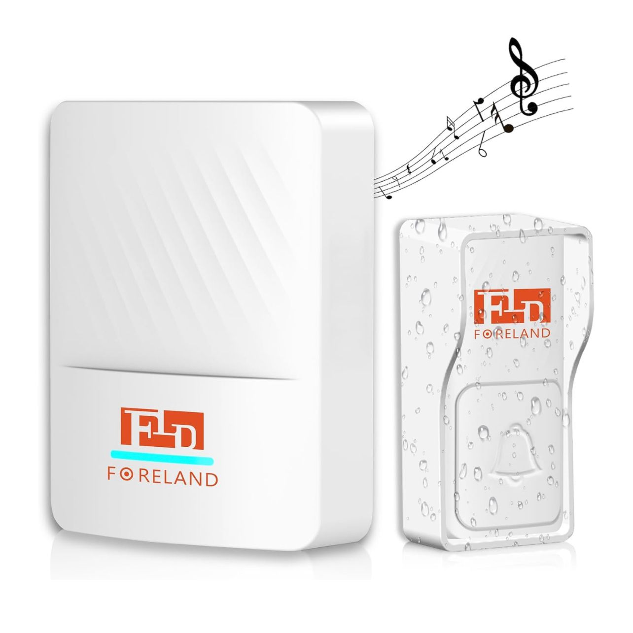 Timbre inalámbrico para el hogar, timbre de puerta autoalimentado, cubierta impermeable IP65, alcance de 1000 pies sin batería