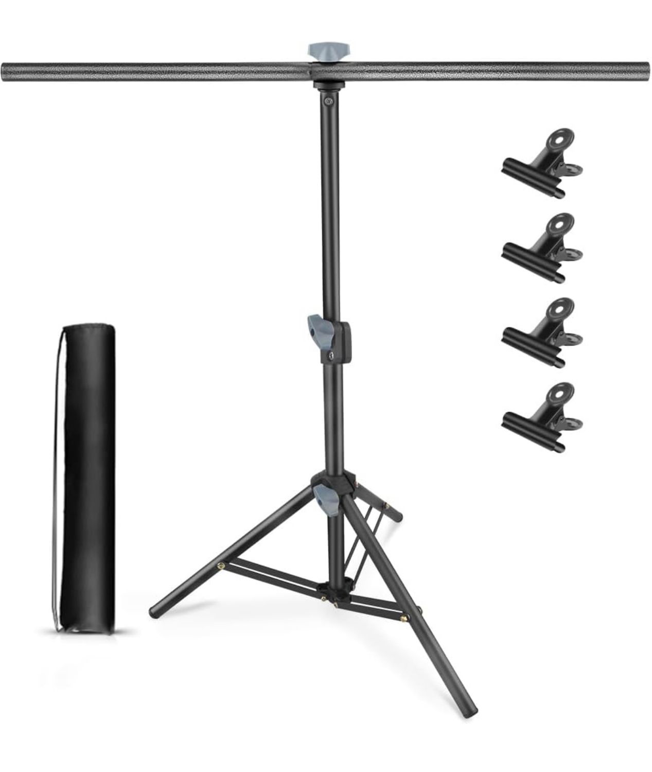 Soporte de fondo de mesa pequeño de 2,2 x 2,5 pies, soporte de papel de fondo para escritorio de fotografía con abrazaderas, soporte para póster, soporte para pancarta con estuche de transporte