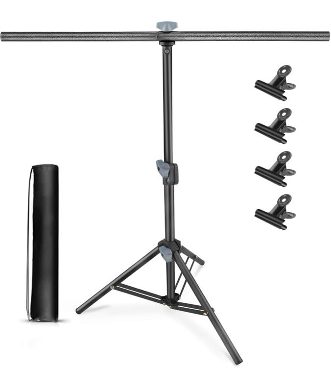 Soporte de fondo de mesa pequeño de 2,2 x 2,5 pies, soporte de papel de fondo para escritorio de fotografía con abrazaderas, soporte para póster, soporte para pancarta con estuche de transporte