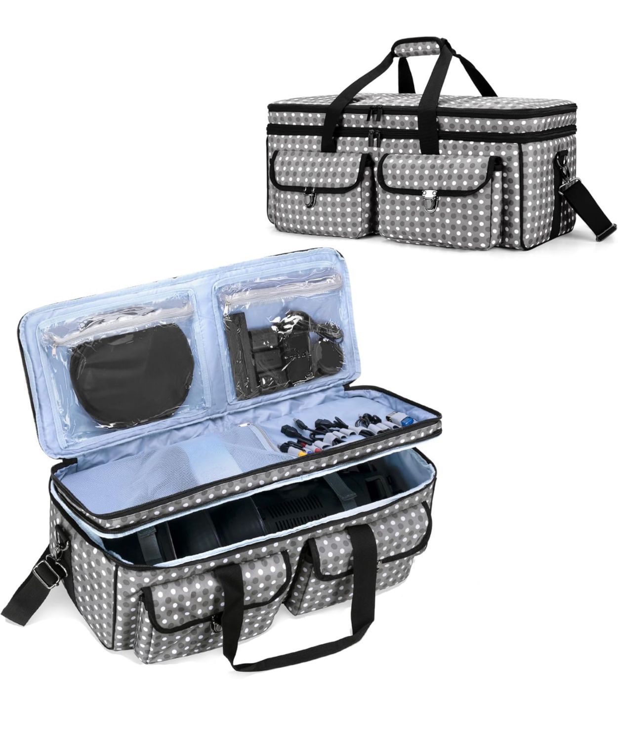 Estuche de transporte para trípode de doble capa de 23,6” de largo, bolsa de almacenamiento para equipo de estudio fotográfico
