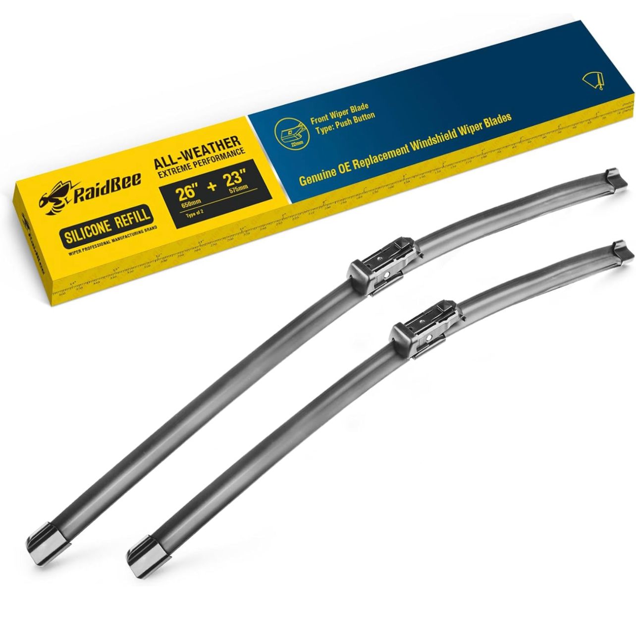 Escobillas de limpiaparabrisas de silicona, repuesto de limpiaparabrisas de 26&quot; y 23&quot; para Benz ML/GL-Class 2013-2016