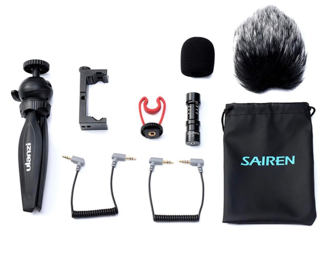 ULANZI Smartphone Vlogging Super Extension Trípode Mango Outfit 2 Video Kit, Incluye Trípode MT-04, Soporte para Trípode para Teléfono ST-02S y Micrófono VM-Q1