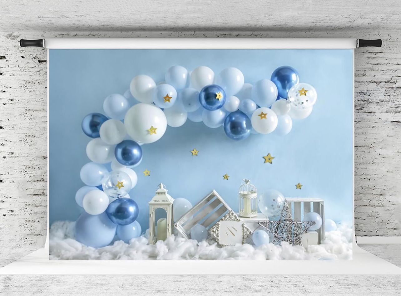 Kate Balloons Cake Smash Telón de fondo para decoración de fiesta de primer cumpleaños, fondo para fotografía de niño, accesorio para estudio fotográfico de Babyshower, 7x5 pies