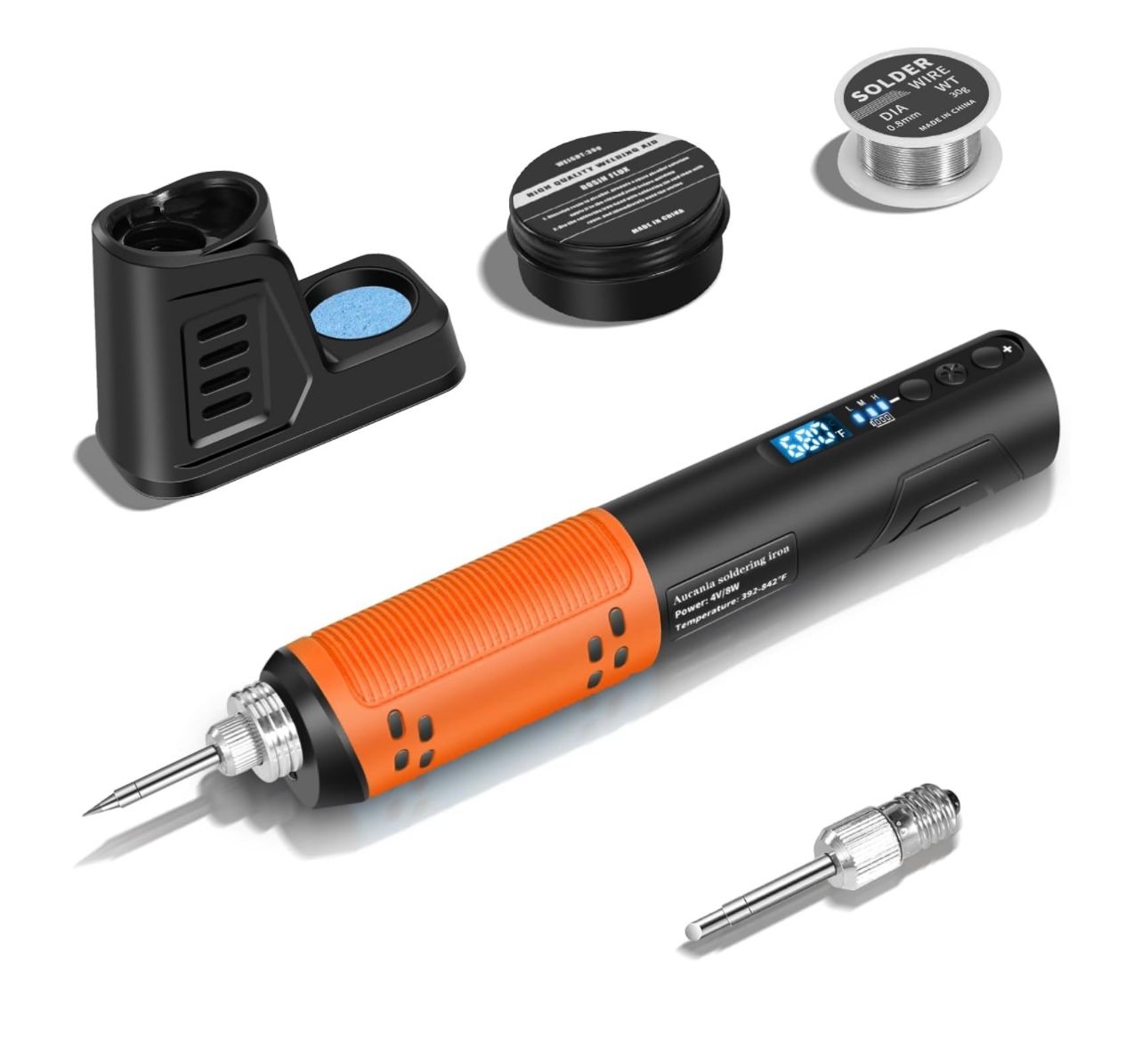 Kit de soldador inalámbrico, bolígrafo de soldador portátil con pantalla LED Digital, temperatura ajustable