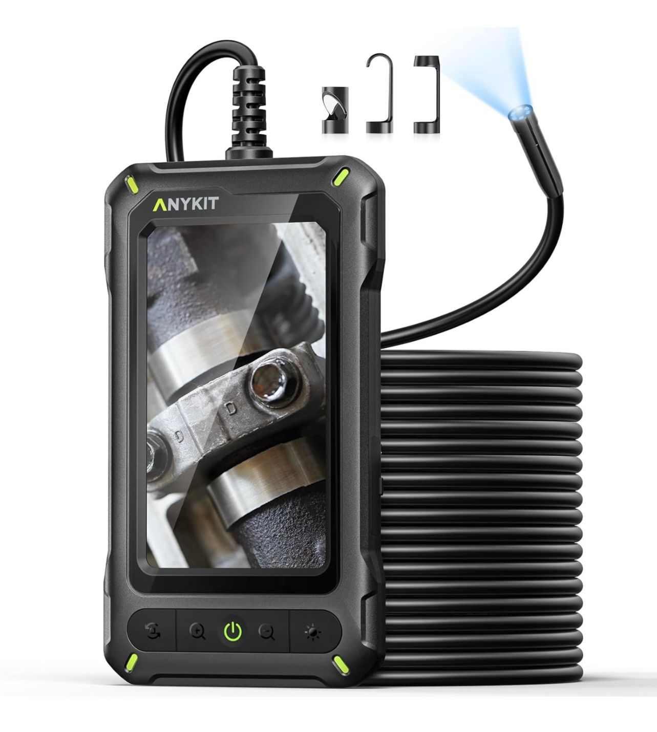 Cámara de inspección con boroscopio y luz, cámara endoscópica industrial con pantalla HD de 4,3&quot;, cámara digital impermeable con pantalla tipo serpiente