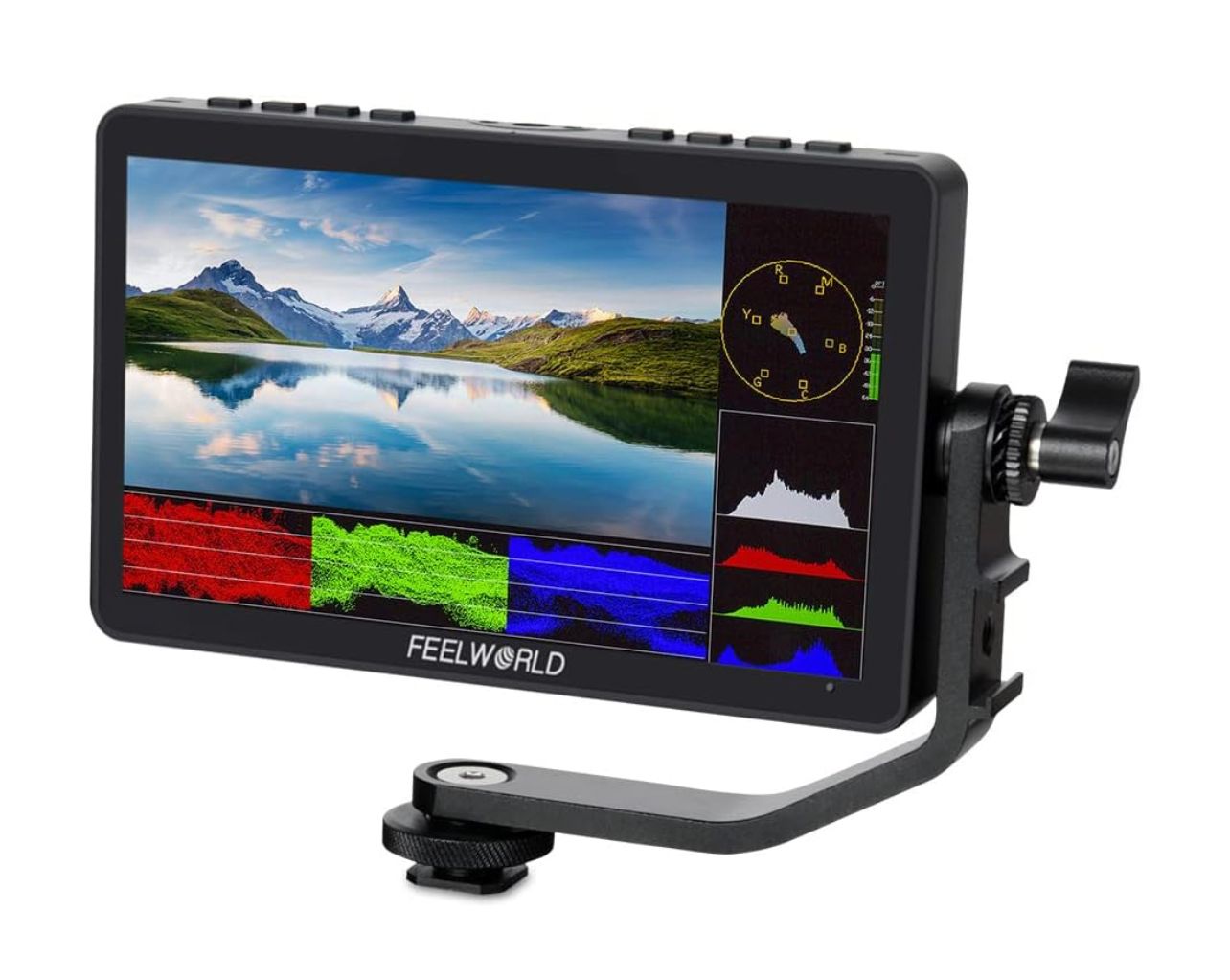 FEELWORLD F5 Pro V4 Monitor de campo para cámara DSLR con pantalla táctil de 6 pulgadas y LUT 3D F970 Kit externo de instalación