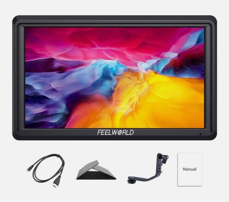 Monitor de campo FEELWORLD S55 de 5,5 pulgadas para cámara DSLR, Full HD 1920 x 1152 IPS LUT, entrada y salida HDMI 4K de 8,4 V CC