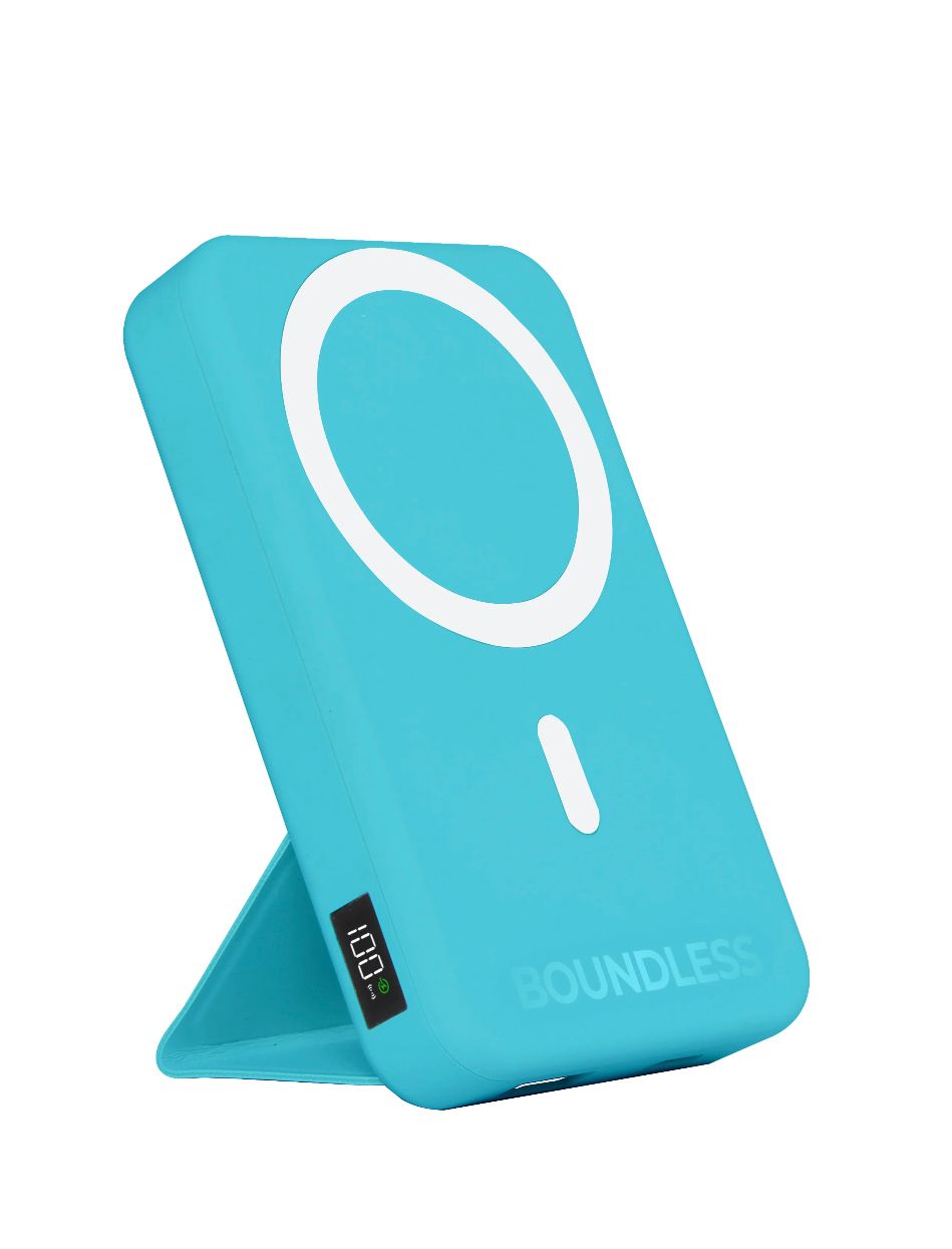 BANCO DE ENERGÍA MAGNÉTICO INALÁMBRICO BOUNDLESS DE 10 000 MAH CON SOPORTE PARA TELÉFONO, CARGA INALÁMBRICA, PUERTOS USB Y TIPO C
