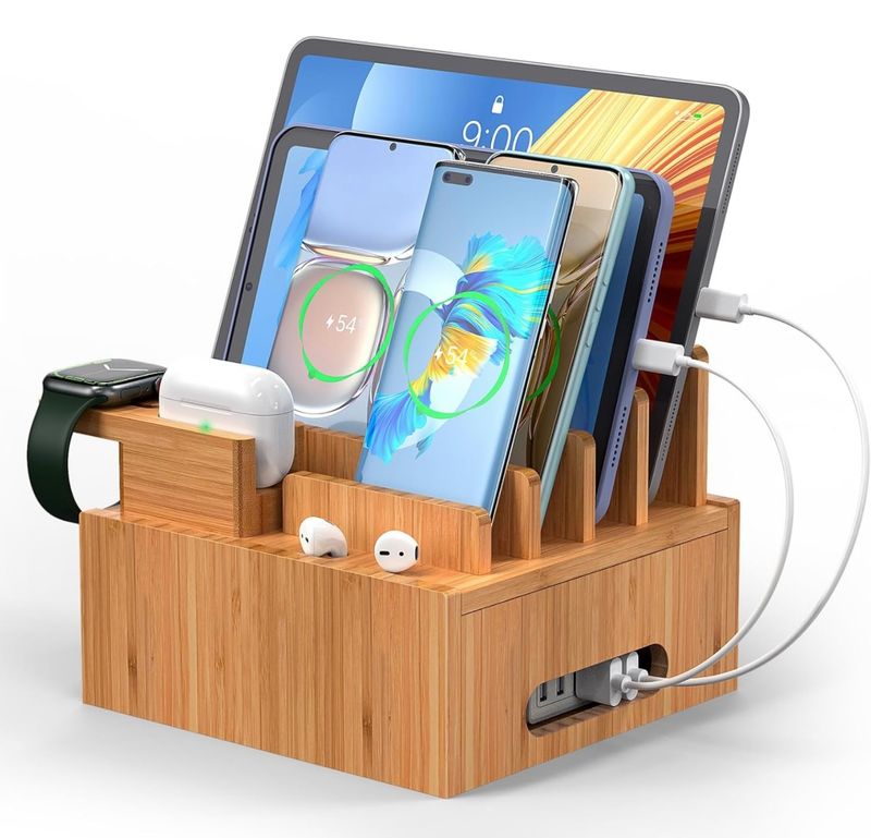 Estante de carga múltiple, para teléfonos y tabletas, base organizadora todo en uno