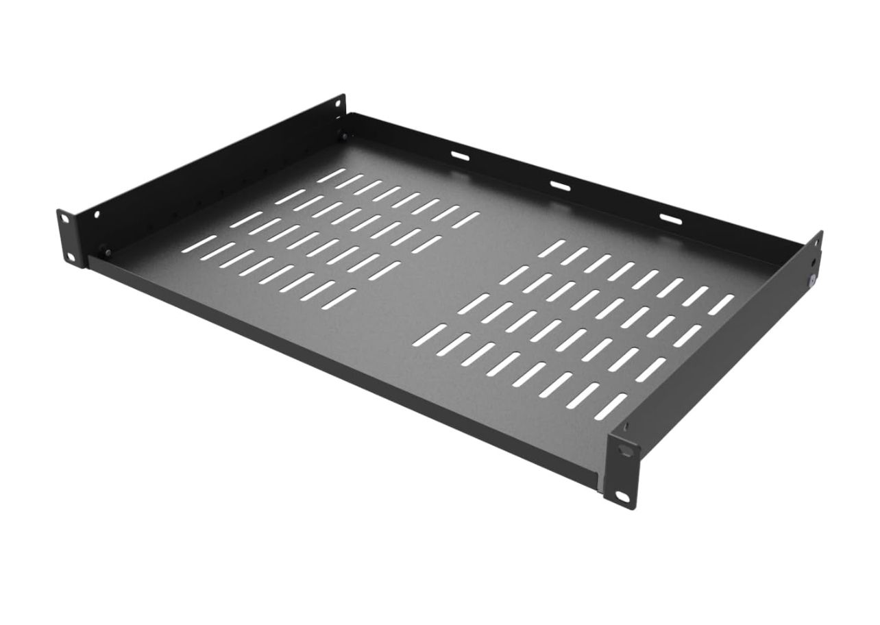 Estante universal para rack de 1U, bandeja para rack en voladizo con ventilación de 12&quot; de profundidad para gabinete o rack de redes de 19&quot;