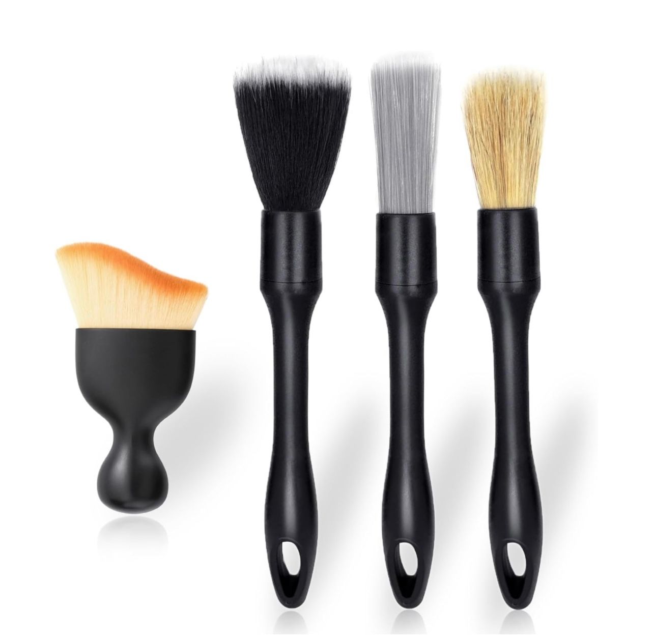 4 PCS Car Detailing Brush Set for Cleaning Interior or Exterior, Boars Bristle Detailing Brushes, Dusting Cleaning Supplies, Tool