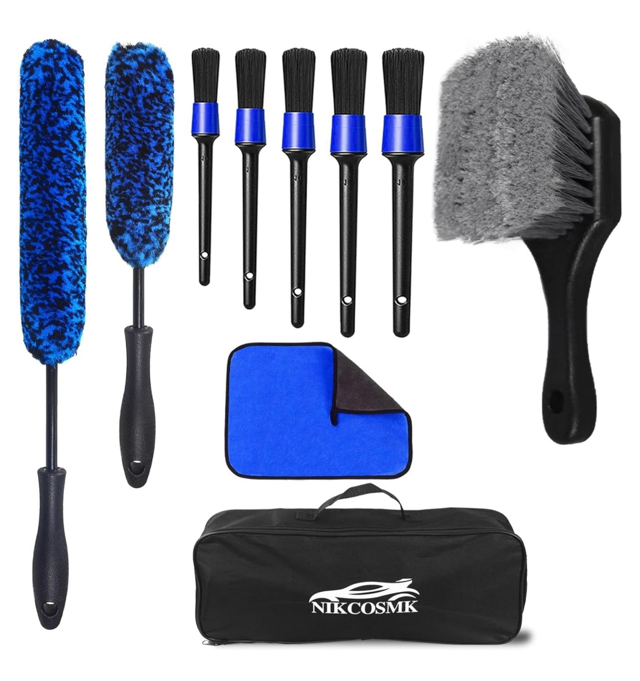 10 piezas Kit de cepillos para ruedas para limpiar ruedas y neumáticos, cepillos para ruedas y llantas, cepillos para detalles de automóviles, cepillo para neumáticos, juego de cepillos limpiadores de