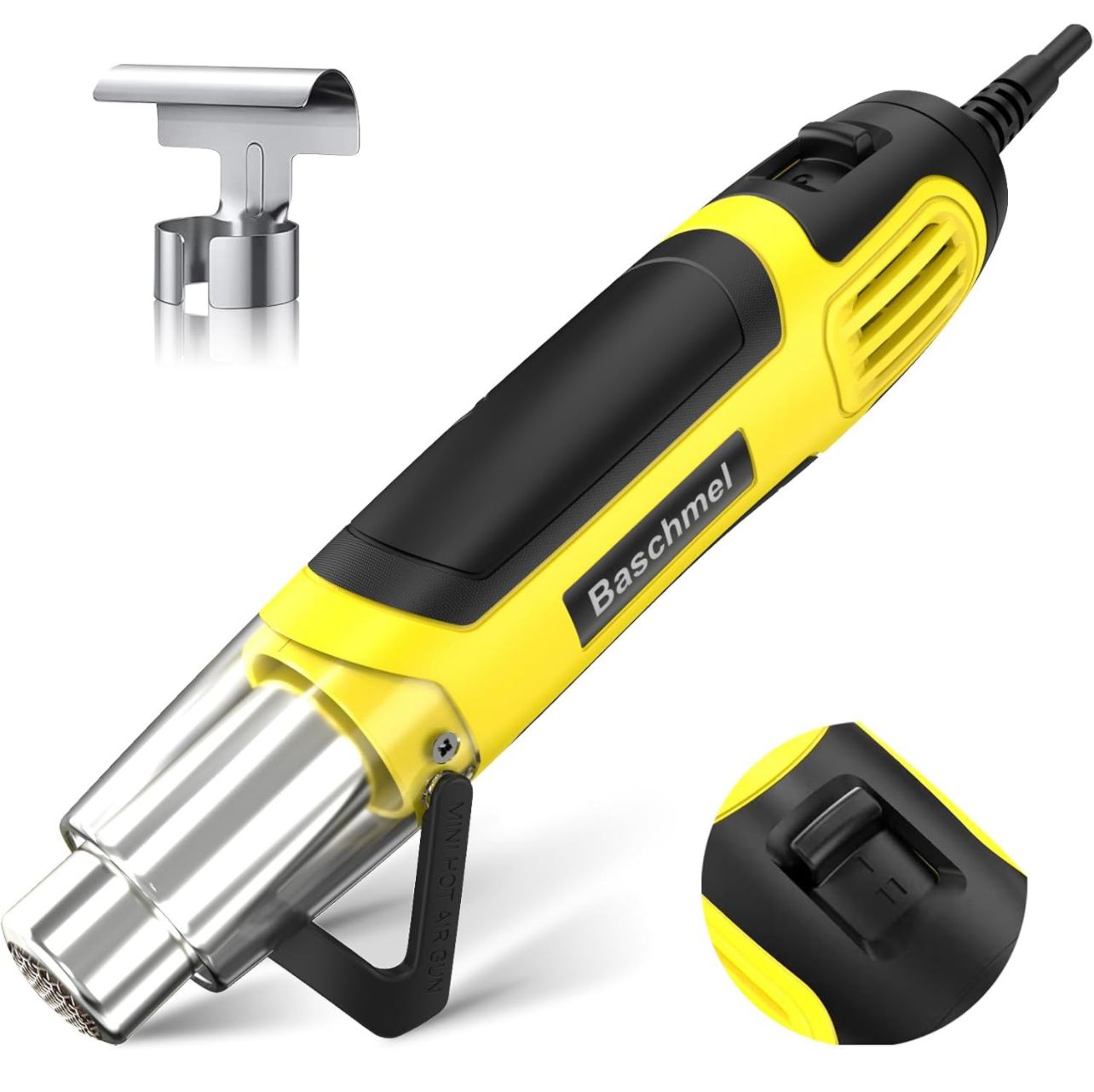 Mini pistola de calor, 500 W, 2 temperaturas, 662 °F-932 °F (350 °C-500 °C), pistola de aire caliente de calor rápido con cable de 5,9 pies y boquilla reflectora