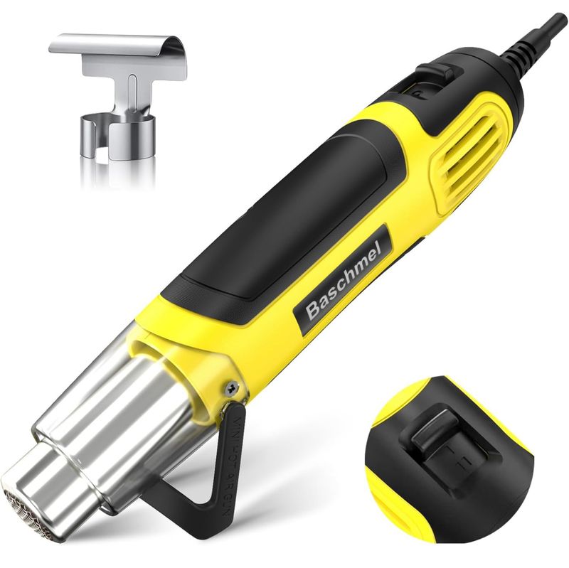 Mini pistola de calor, 500 W, 2 temperaturas, 662 °F-932 °F (350 °C-500 °C), pistola de aire caliente de calor rápido con cable de 5,9 pies y boquilla reflectora