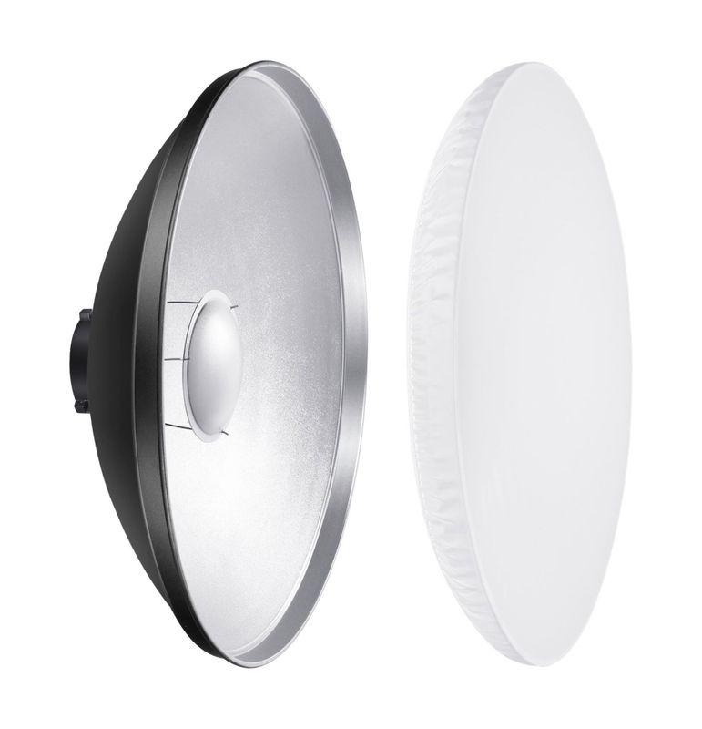 NEEWER 16&quot;/41cm Reflector estándar de aluminio Beauty Dish con funda difusora blanca para flash estroboscópico de estudio con montura Bowens