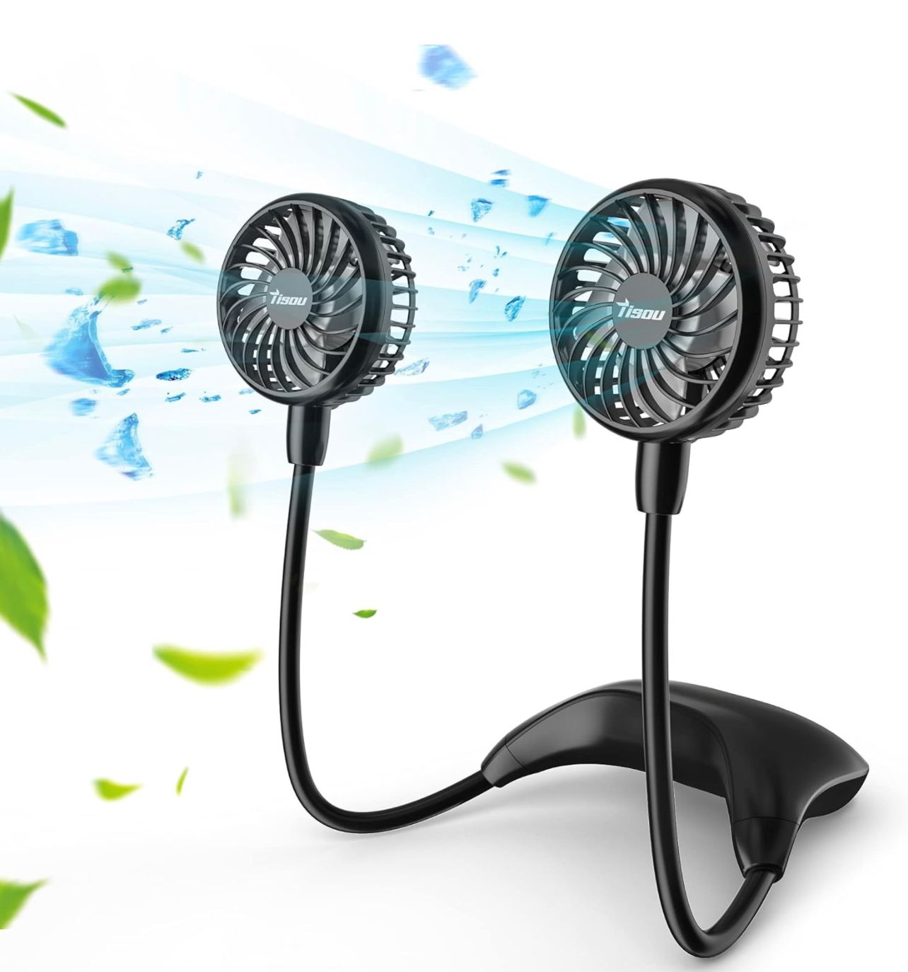 Ventilador de cuello portátil de 11000 mAh, ventilador personal portátil que funciona con pilas que dura de 6 a 48 horas, ventilador USB recargable con manos libres