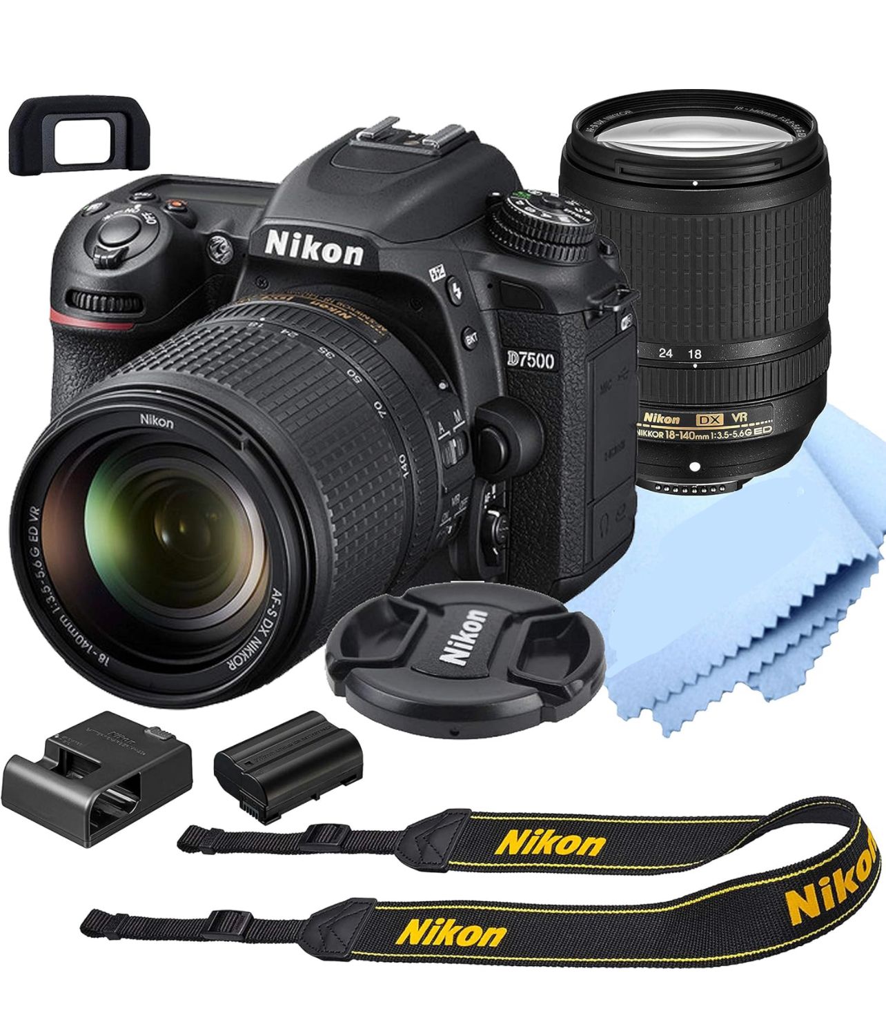 Kit de cámara Nikon D7500 DSLR con lente VR de 18-140 mm