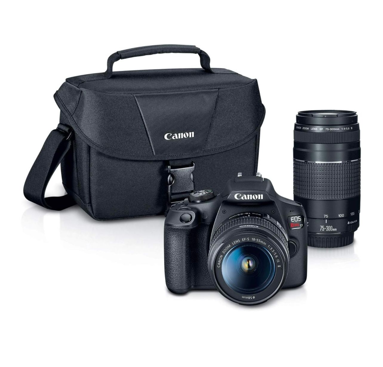 Cámara DSLR Canon EOS Rebel T7, kit de 2 lentes con lente EF 18-55 mm + lente EF 75-300 mm